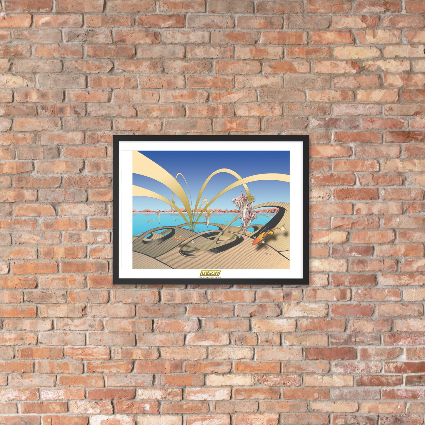 Framed UN1SON "Fountains of Gold" Album Cover Art